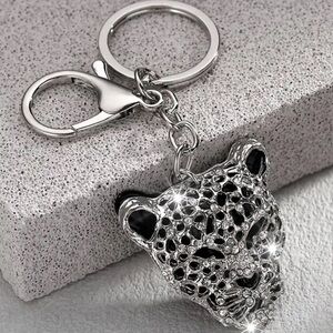 Sparkling Leopard Keychain bag charm  nwt